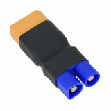 Male-to-male XT60 adapter with black heatshrink sleeve, no wires