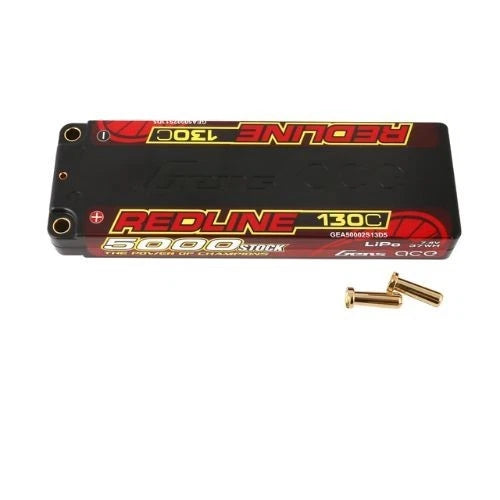 Gens ace 5000mAh 2S 7.4V 130C Redline Series Lipo Battery with 5.0mm Bullet Battery