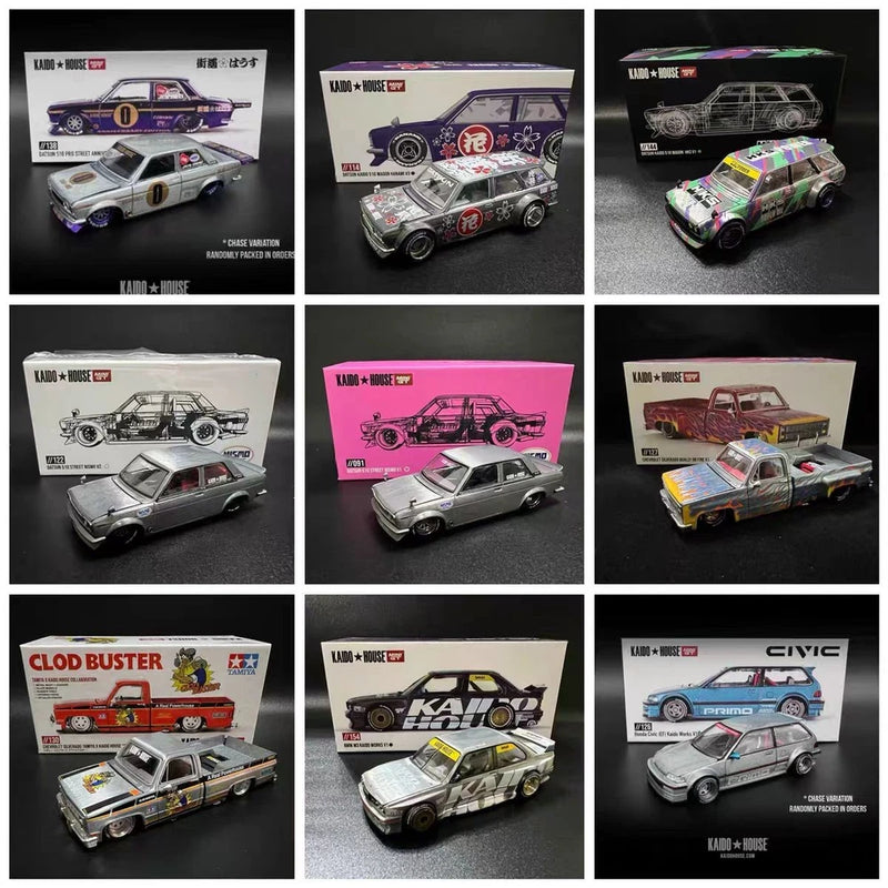 1:64 die-cast alloy car model collectible set in display boxes, multiple designs