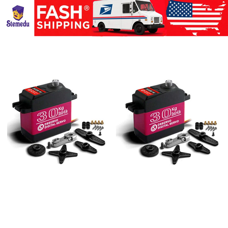 2PCS 30KG 6V DS3230 PRO RC Servo 180/270 IP66 W 25T Arm for 1:8/1:10/1:12 RC Car