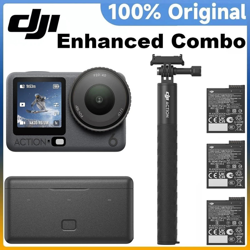 DJI OSMO Action 6 Enhanced Combo 8K Action Cameras 1/1.1?? Square Sensor Sport