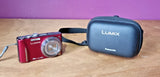 Panasonic Lumix DMC-TZ20 14.1MP Digital Camera Red Leica Lens + Case