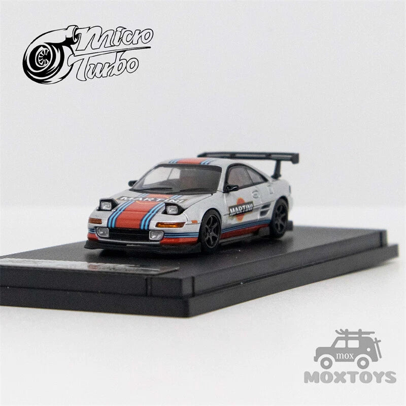 MicroTurbo 1:64 Toyota MR2 SW20 Revision 4 Martini HEC Edition Diecast Model Car