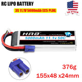 HRB 11.1V 50C 5000mAh 3S LiPo Battery EC5 for RC Car Truck Helicopter Airplane