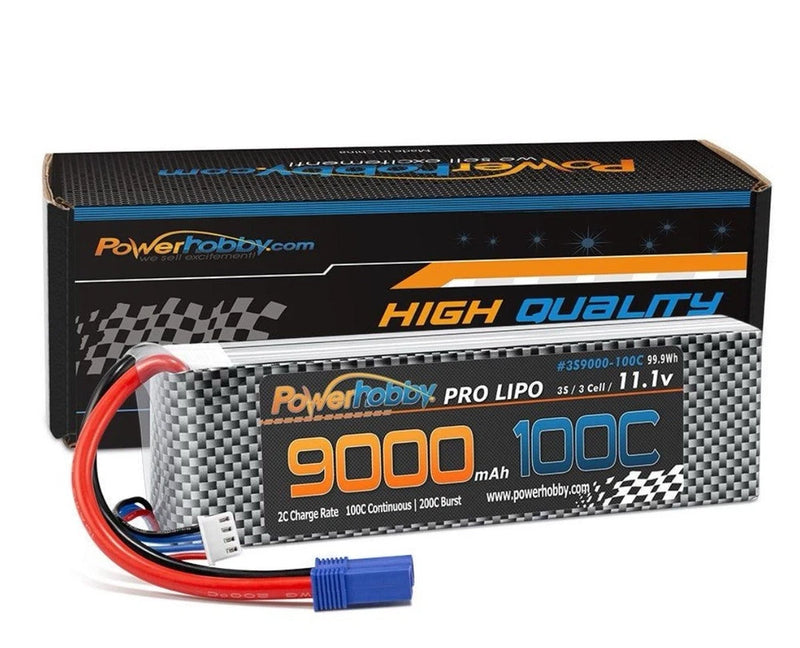 PowerHobby 9000mAh, 11.1V, 100C, 3S, EC5 Connector Lithium Polymer Battery Battery