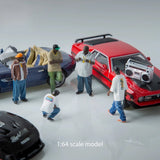 1:64 Figure Model Hip-Hop Guy Set City Street Garage Scene Model Display Diorama
