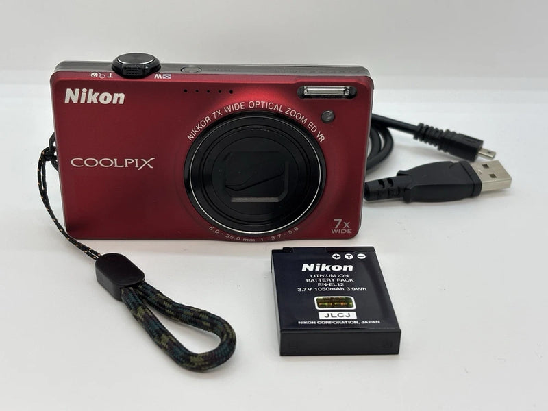 Nikon Coolpix S6000 Digital Camera 14.2MP 10x Opt. Zoom Red From JAPAN / Exc++