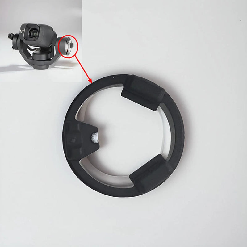 Black gimbal P-axis motor shock cap cover with three molded tabs