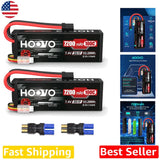 High Performance 2S 7.4V 7200mAh Lipo Battery Pack 100C TR Plug 2 Count Battery