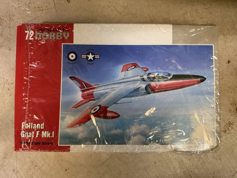 1:72 Folland Gnat F Mk.I airplane model kit box art, unassembled unpainted