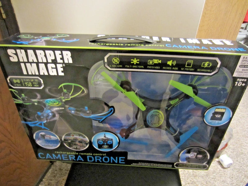 RC SKY DRONE/SHARPER IMAGE /RECHARGEABLE REMOTE CONTROL CAMERA DRONE