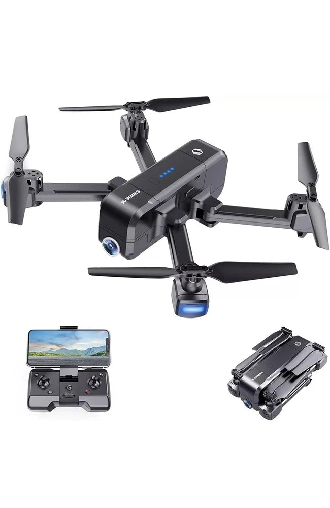 Folding quadcopter drone with 2.7K UHD FPV camera and remote controller