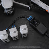3-battery fast charging hub with three battery charge docks and LED indicators