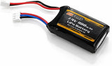 2S 7.4V LiPo RC battery pack with wires and connector, 800mAh