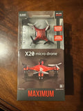 Propel Maximum X20 Micro Drone Wireless Quadrocopter - Red (VL-3512) NIB