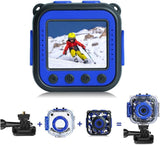 PROGRACE Kids Waterproof Camera for Kids Action Video Digital Camera 1080 HD Toy