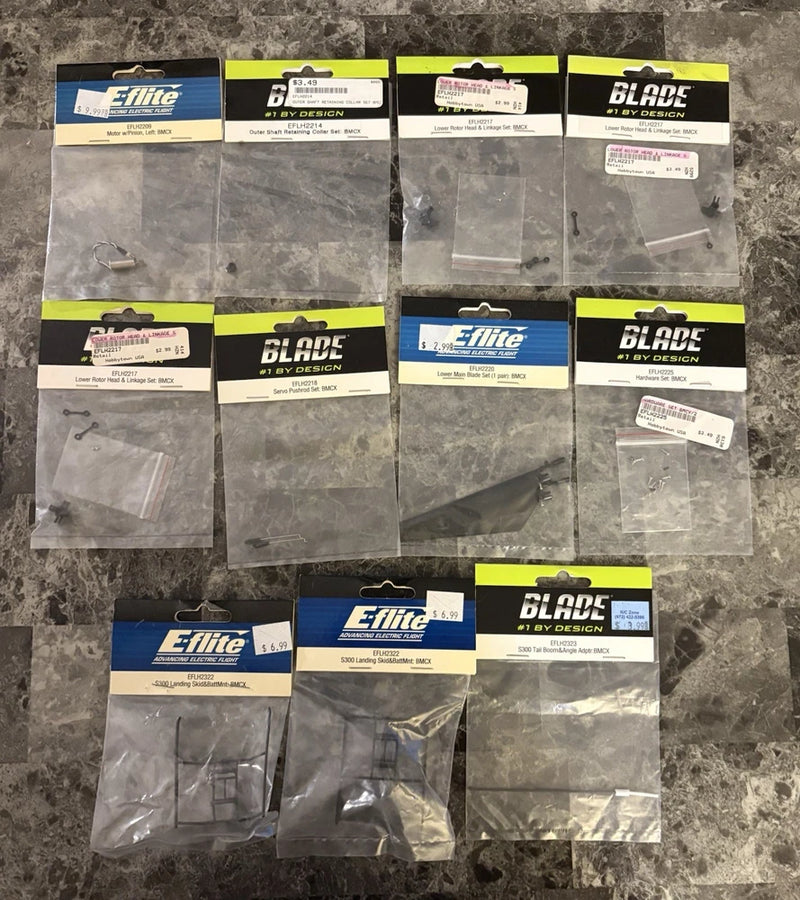 (B3-2) Eflite / Blade Helicopter RC Parts Lot Of 11 BMCX