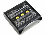 Black rechargeable battery pack with label and barcode, 10400 mAh capacity