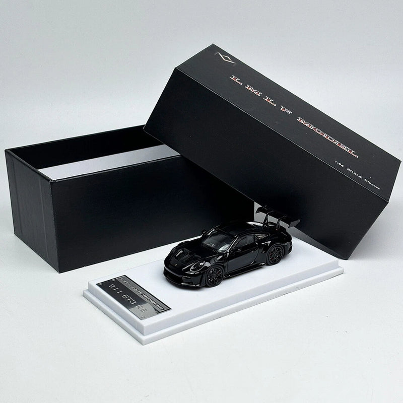 LMLF 1/64 Scale Porsche 911 GT3 RS Black Diecast Car Model Toy Gift NIB
