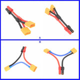 XT150 1 Female to 2 Male XT90 Series Parallel Harness Wire LiPo Battery Adapter