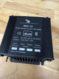 Samlex SDC-12 DC-DC converter with black casing and input/output specification label