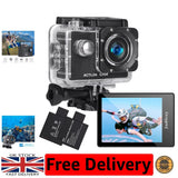 Capture Every Moment: 1080P Waterproof Action Camera with LCD & Dual Batteries