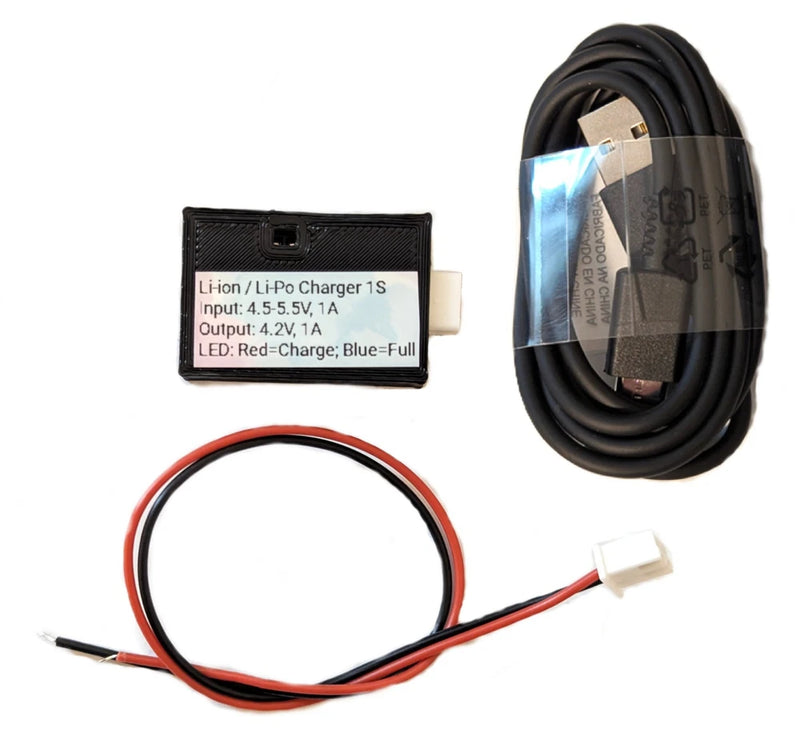 Li?Ion / Li?Po Smart Charger for 3.7V Battery Pack, XH2.54 Connector, USB Cable Battery