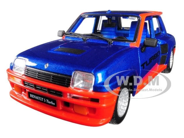 RENAULT 5 TURBO BLUE 1/24 DIECAST MODEL CAR BY BBURAGO 21088