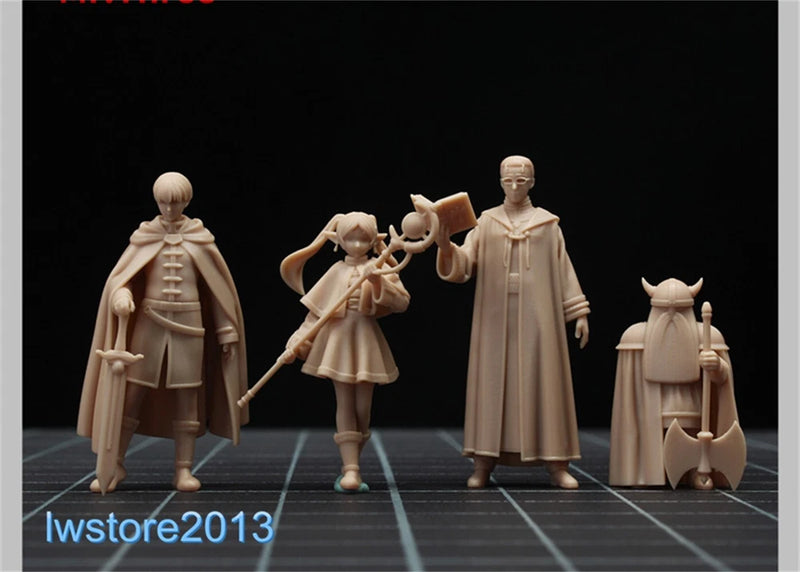 4pc 1/64 Anime Man Girl Scene Props Miniatures Figures Model For Cars Vehicles