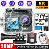 5K 30FPS Action Camera Anti-shake Dual Screen Remote Control Bicycle Diving Cam