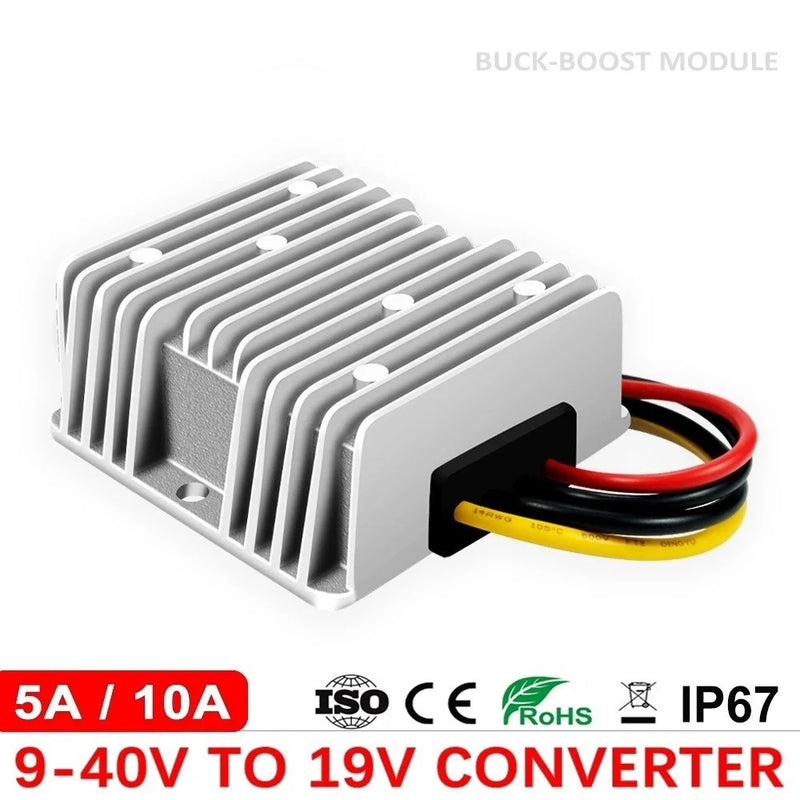 9-40V to 19V 5A 10A Boost Buck DC DC Converter Regulator Waterproof Car Laptop Converter