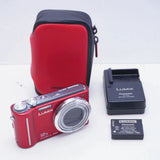 Panasonic Lumix DMC-TZ7 Digital Camera Red with Charger & Case From Japan