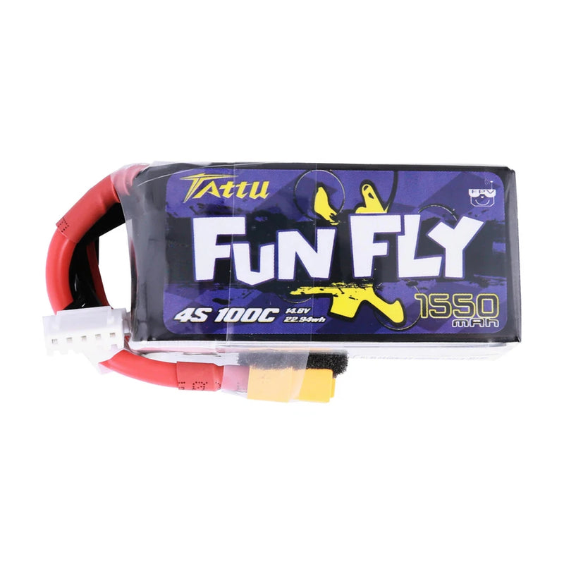 Tattu FunFly 4s 1550mAh 100C 14.8V Lipo Battery XT60 For FPV RC Quad Drone