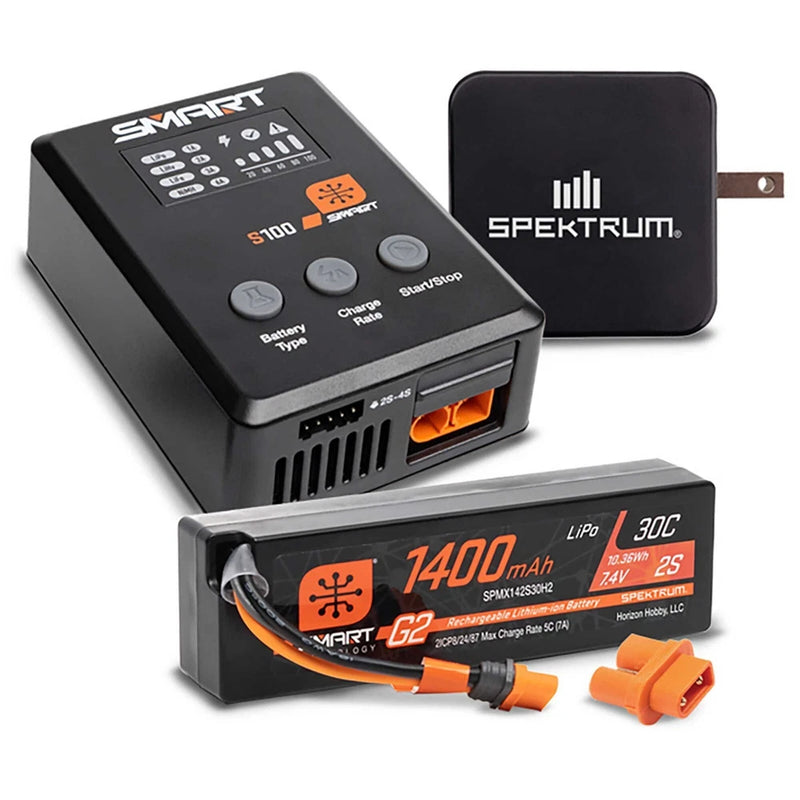 Spektrum 2S Powerstage Bundle 1400MAH 2S 30C IC2 Battery SPMXPSS215