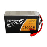 6S 28000mAh LiPo battery with red balance leads and AS150+/XT150 plug