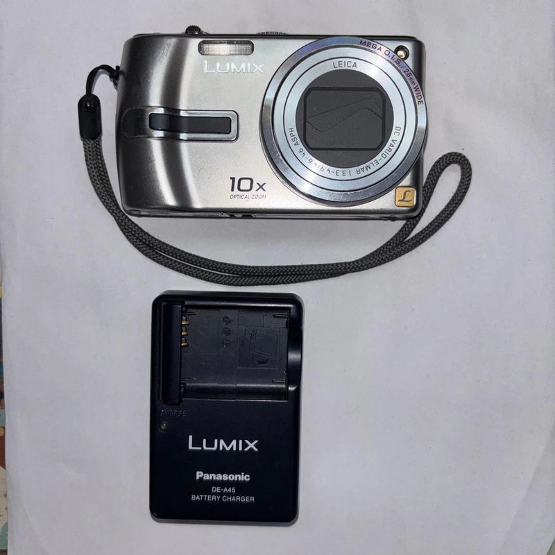 Panasonic LUMIX DMC-TZ3 Silver 10x Optical Zoom Digital Camera with Charger