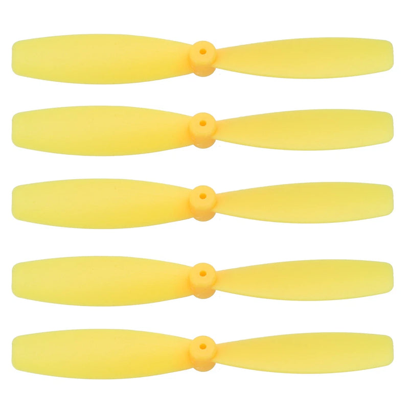 Five yellow 2-inch drone propellers, two-blade design, 55mm size