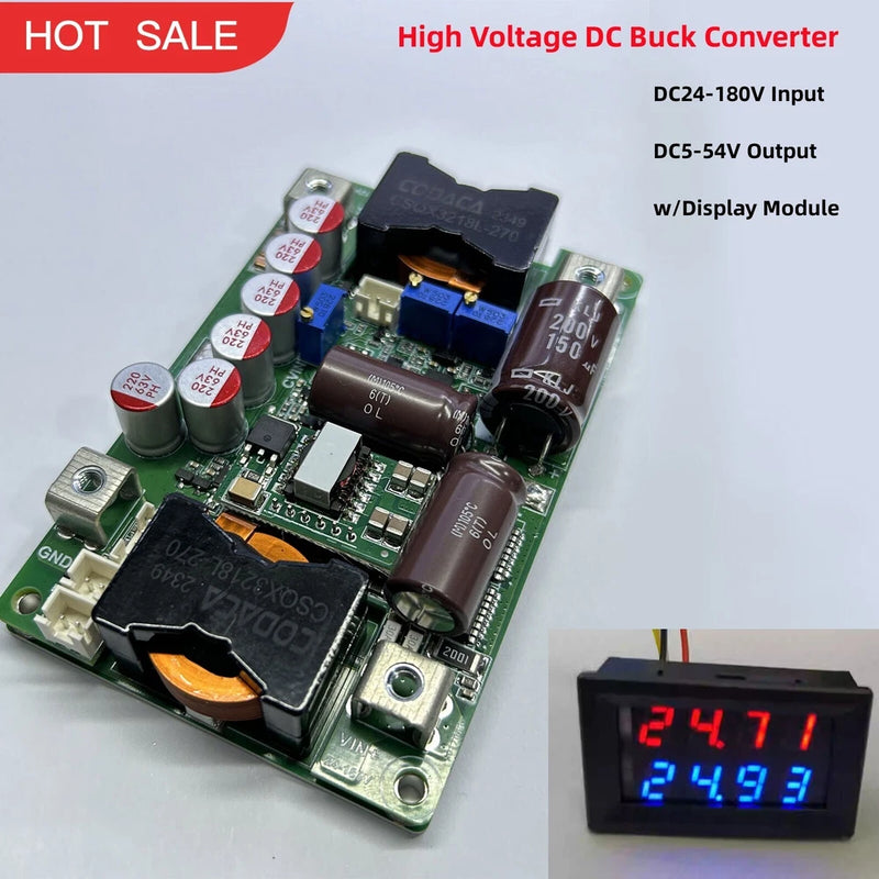 DC   Converter FPV Power Supply Board w/Display DC24-180V Input DC5-54V Out #E6