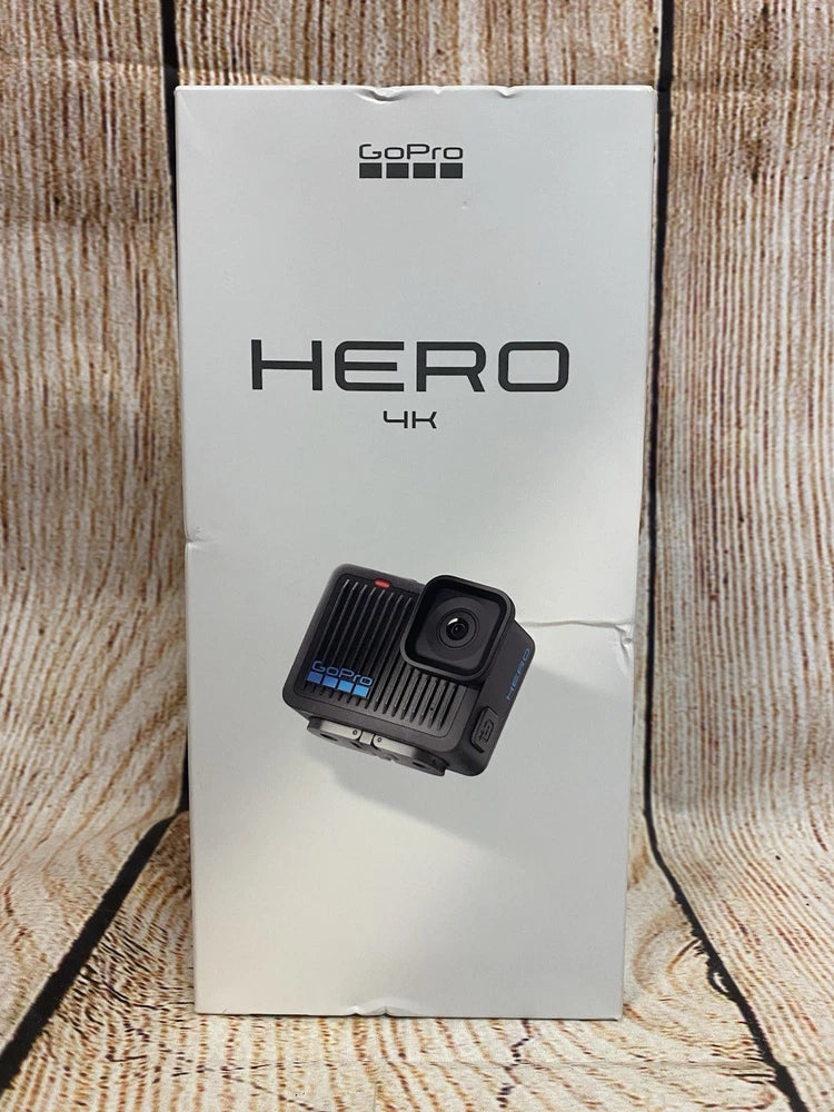 GoPro HERO 4K waterproof action camera box, black camera pictured