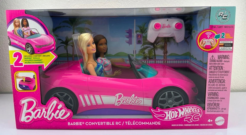 Barbie Hot Wheels Convertible Car Remote Control RC & 2 Barbie Dolls Converter