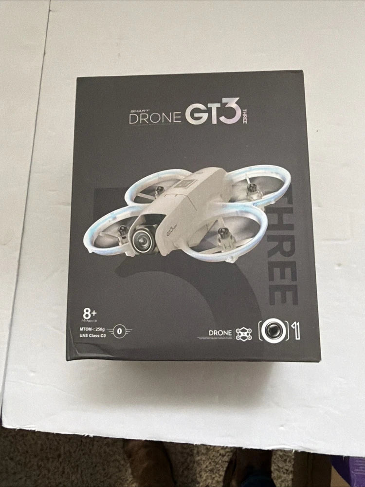 GT3 mini drone box with dual camera and obstacle avoidance text