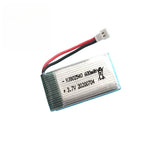 3.7V RC LiPo battery pack with red/black leads, white connector, 600mAh.