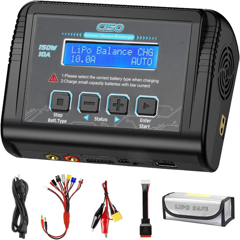 150W 10A LiPo RC Battery Charger with Balance, Modes, and Safety Features Battery