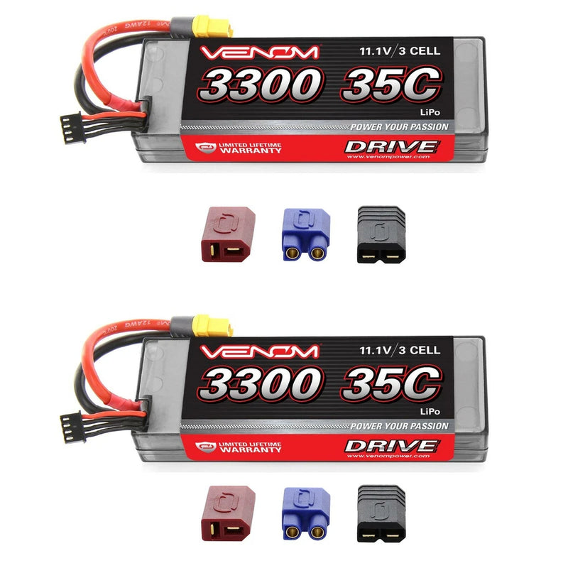 Venom 35C 3S 3300mAh 11.1V LiPo Hard Case Battery with UNI Plug x2 Packs Battery
