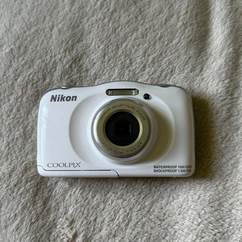 Nikon COOLPIX S33 White Compact Digital Camera Tested Working Seller Japan