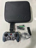 Foldable drone optical flow controller with hard case, gamepad grips and accessory cables