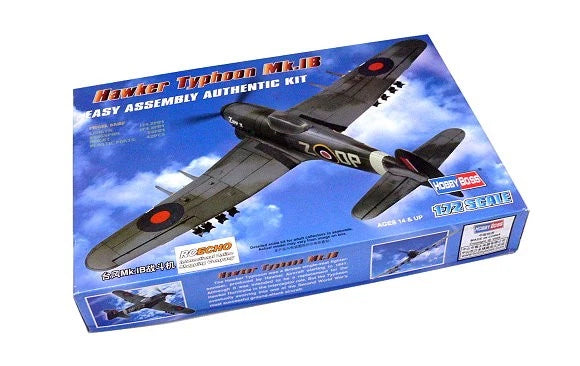 HOBBYBOSS Hawker Typhoon Mk.1B 1/72 aircraft model kit box, easy assembly