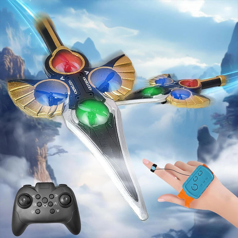 Flying Sword RC Airplane, Gesture Control Airplane for Kids Adult 8-16, Remote C Converter