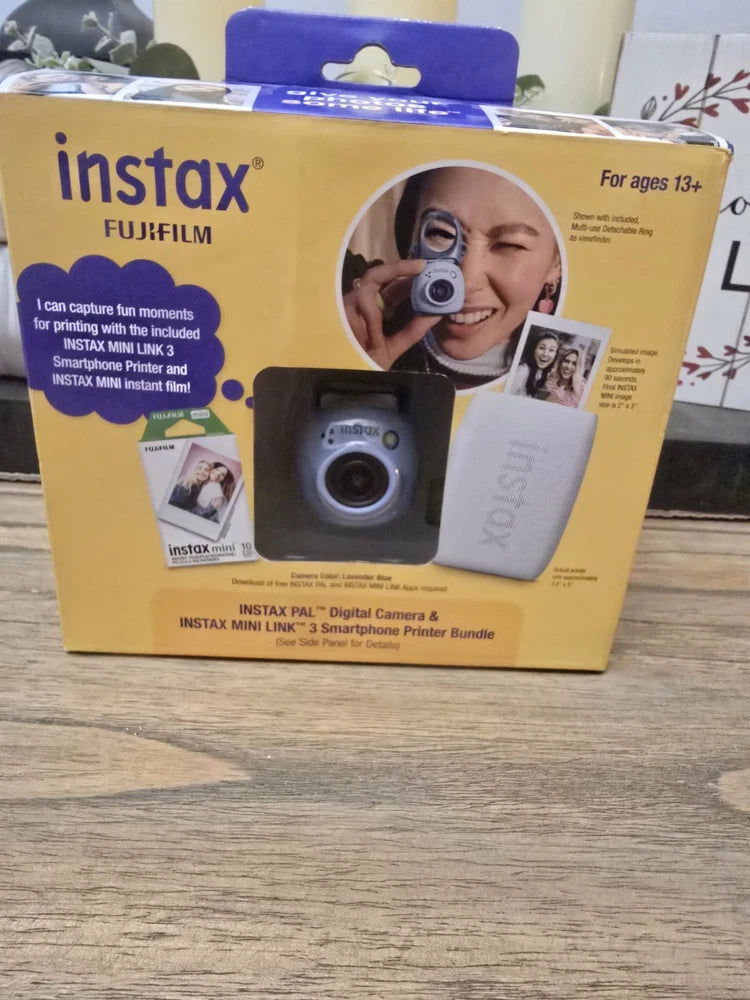 New Instax Mini Link 3 Printer, Pal Blue Digital Camera, And 10 Pack Film Bundle