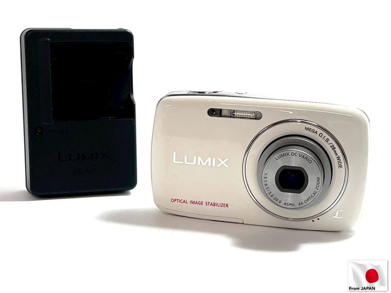 Panasonic LUMIX DMC-S1 12.1MP 4x Compact Digital Camera White From JP (66405T1)Q